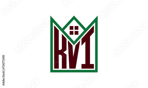 KVI initial letter real estate builders logo design vector. construction ,housing, home marker, property, building, apartment, flat, compartment, business, corporate, house rent, rental, commercial photo