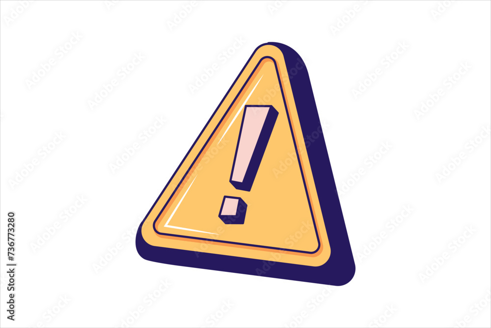 Warning Social Media Flat Sticker Design