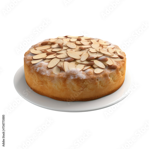 Almond Cake PNG Cutout, Generative AI