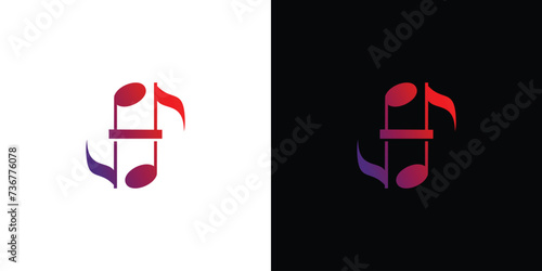 Modern and elegant H initials music logo design