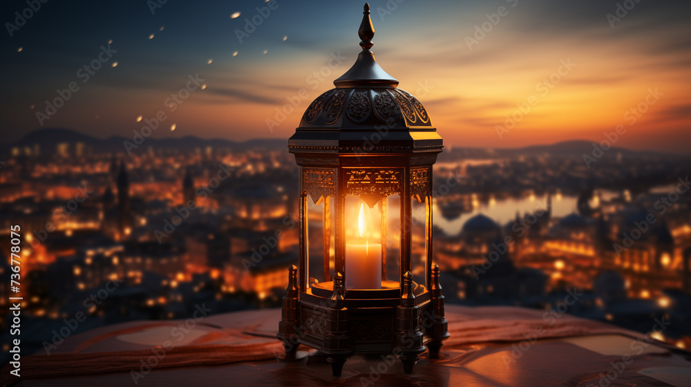 arabic lantern for ramadan concept background