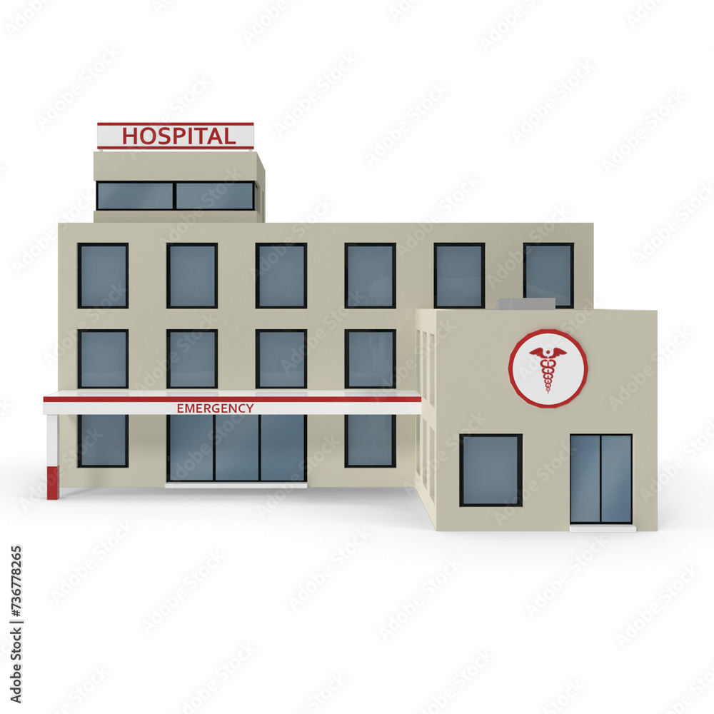 Cartoon Hospital 3D PNG File