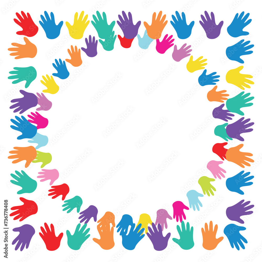 Obraz premium Colorful Hand Border Frame