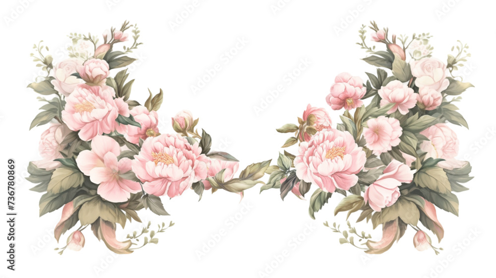 Watercolor frame of blush rose flowers. Perfect design for wedding invitation, greeting cards. Watercolor frame of blush rose flowers. Perfect design for wedding invitation, greeting cards.