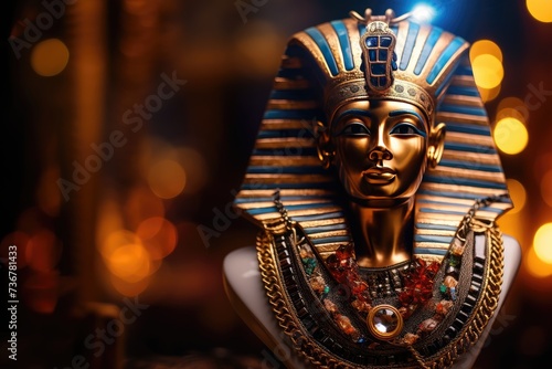 Pharaoh Portrait Glow: Capture jewelry against a small portrait of a Pharaoh. © OhmArt