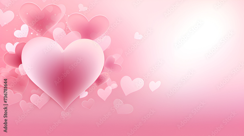 Whispers of Love: Pink Hearts Dancing on a Subtle Pink Canvas of Affection
