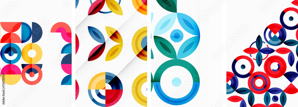 Round geometric elements and circles in background design for wallpaper, business card, cover, poster, banner, brochure, header, website Round geometric elements and circles in background design for wallpaper, business card, cover, poster, banner, brochure, header, website