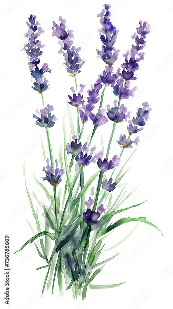 Naklejka premium ラベンダーの水彩画