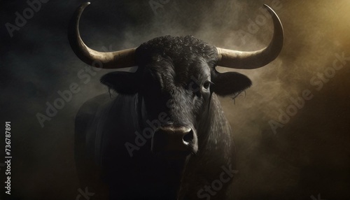head of a bull with large horns © Michael