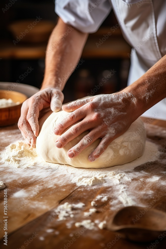 dough with hands, close-up of making pasta, restaurant advertising, handmade pasta, supermarket advertising, people making bread