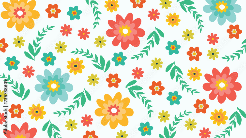 summer floral seamless pattern background. Colorful flower pattern background.