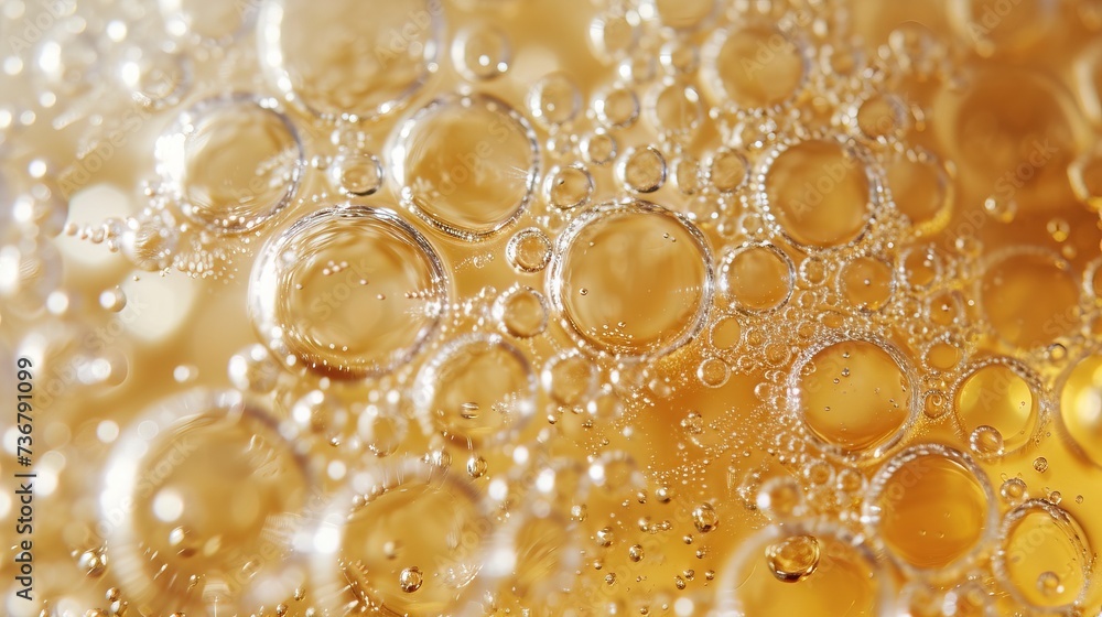 Extreme close-up of individual bubbles in beer foam. Extreme close-up of individual bubbles in beer foam.