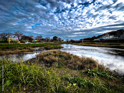 埼玉志木市 いろは親水公園と新河岸川