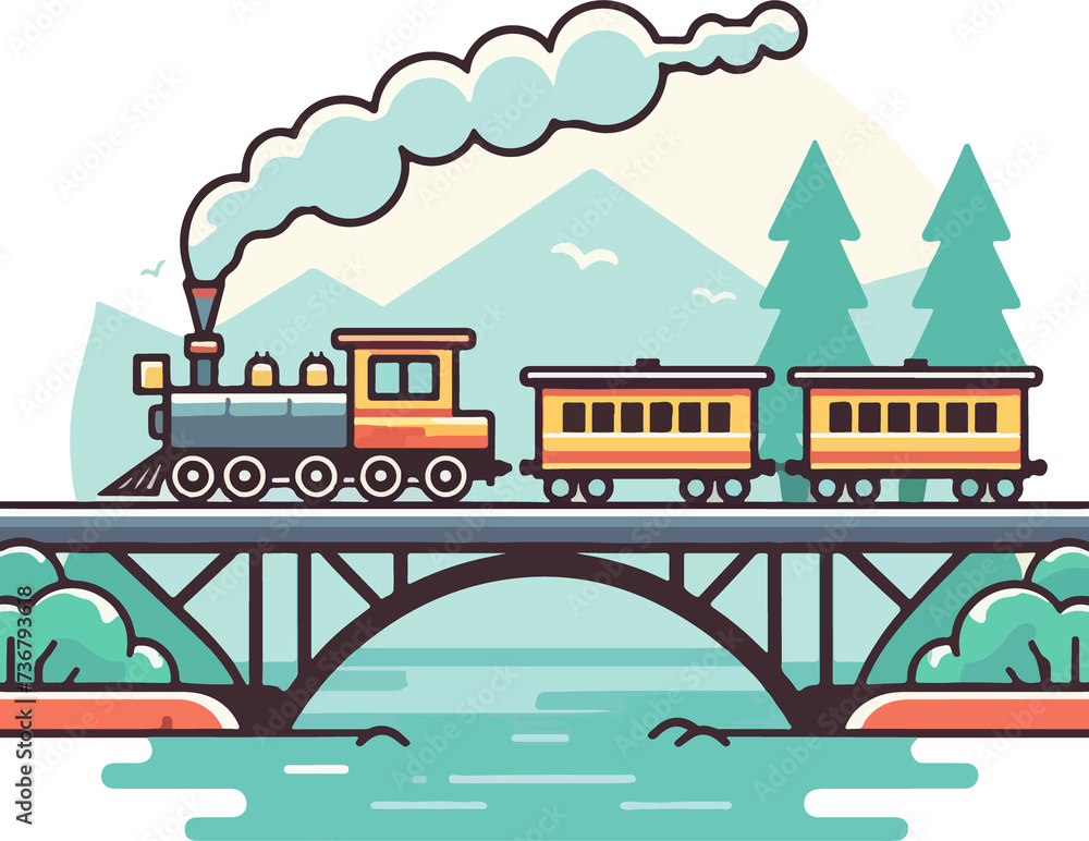 Train illustration artificial intelligence generation