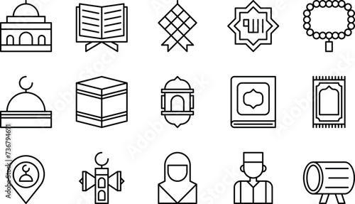 Islamic Ramadan Icons Set 
