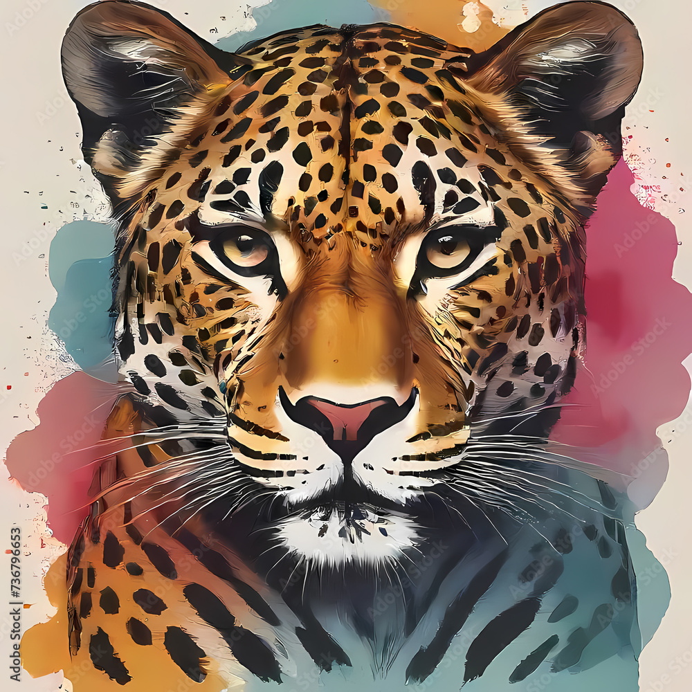 Obraz premium Leopard, logo-style