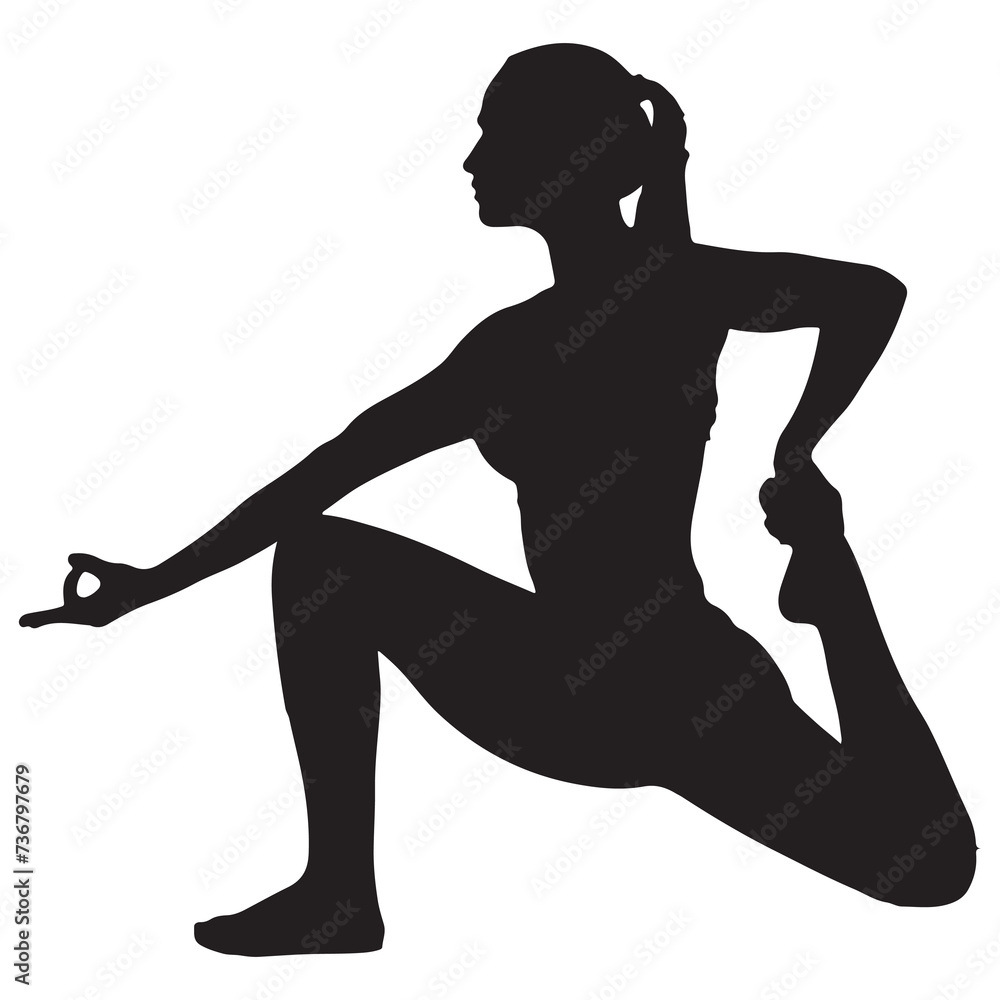 Silhouette of a woman exercising Silhouette of a woman exercising