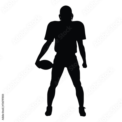 American Football Player Silhouette Vector