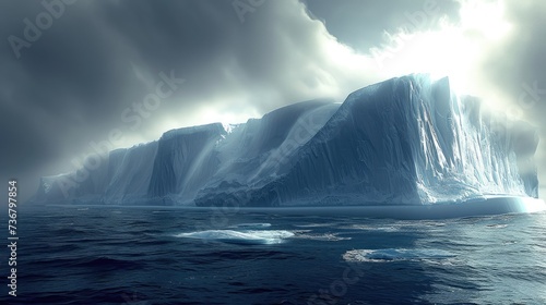 Massive Antarctic iceberg. Formidable and vast  Ai Generated.