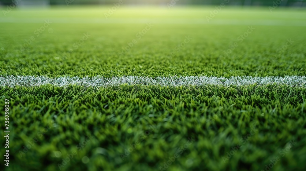 Fresh green grass, perfect for football sport, inviting play and performance. Ai Generated.