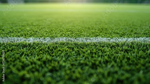 Fresh green grass, perfect for football sport, inviting play and performance. Ai Generated.