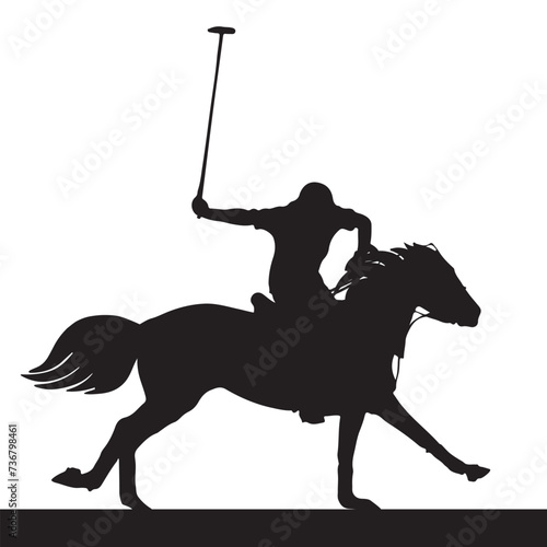 Silhouette of a Horse Riding Illustration