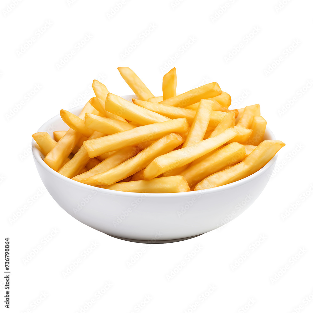 Image of French Fries on a Clear Background Image of French Fries on a Clear Background