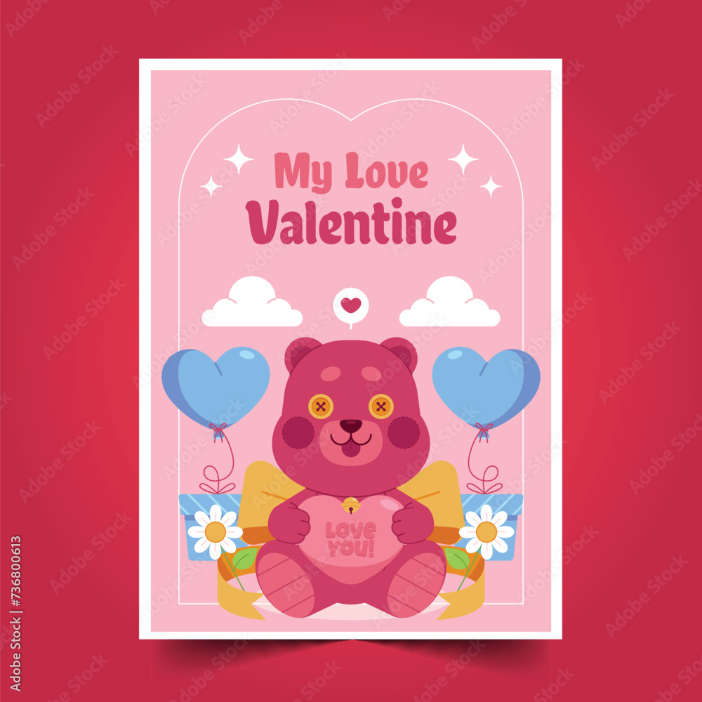 flat valentine s day greeting cards collection design vector illustration flat valentine s day greeting cards collection design vector illustration