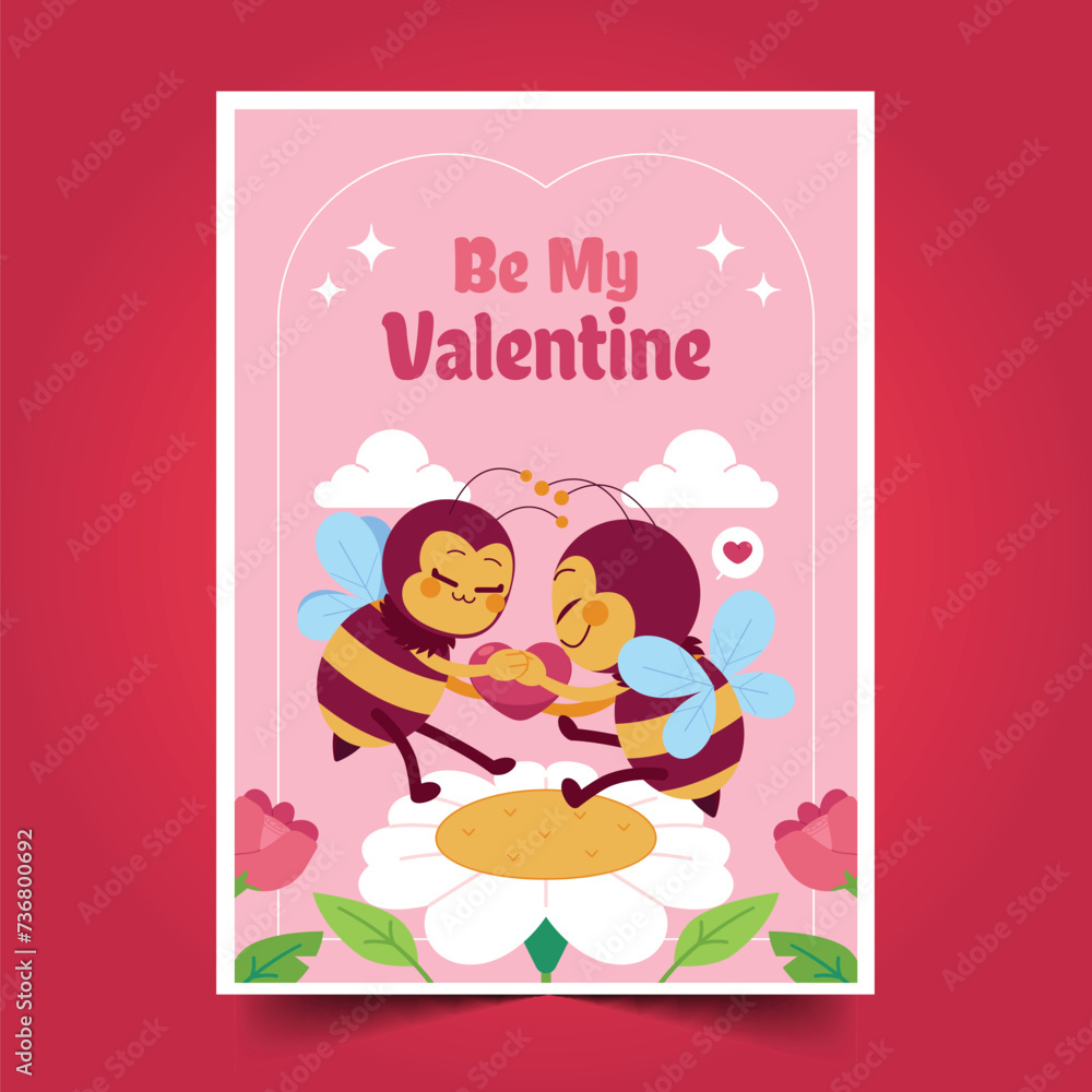 flat valentine s day greeting cards collection design vector illustration flat valentine s day greeting cards collection design vector illustration