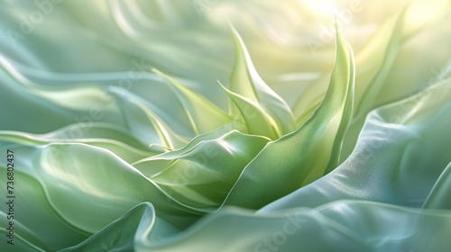 Soft, diffused light illuminates the graceful curves of aloe leaves, casting a tranquil glow over the scene.