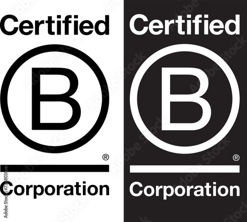 B Corp Certified Logo Icons Black and White