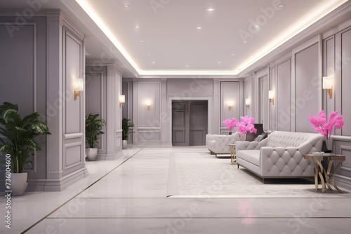 Mock up hall with a modern and inviting atmosphere © KerXing