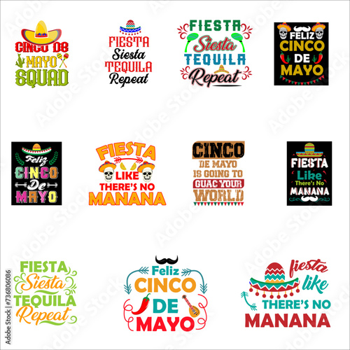 Cinco de Mayo t-shirt design Bundle