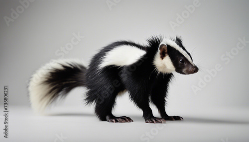 skunk, isolated white background 