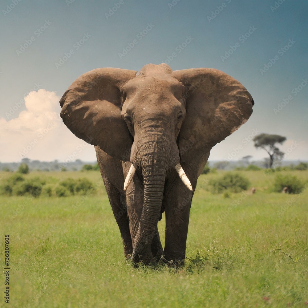 Elephant on the grass