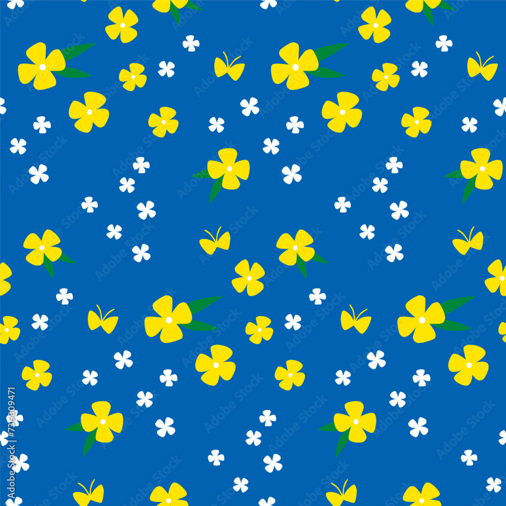 colorful seamless pattern with flowers