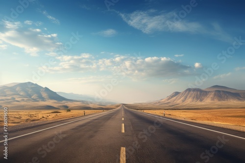 An open road stretching into the horizon, inviting viewers to embrace wanderlust