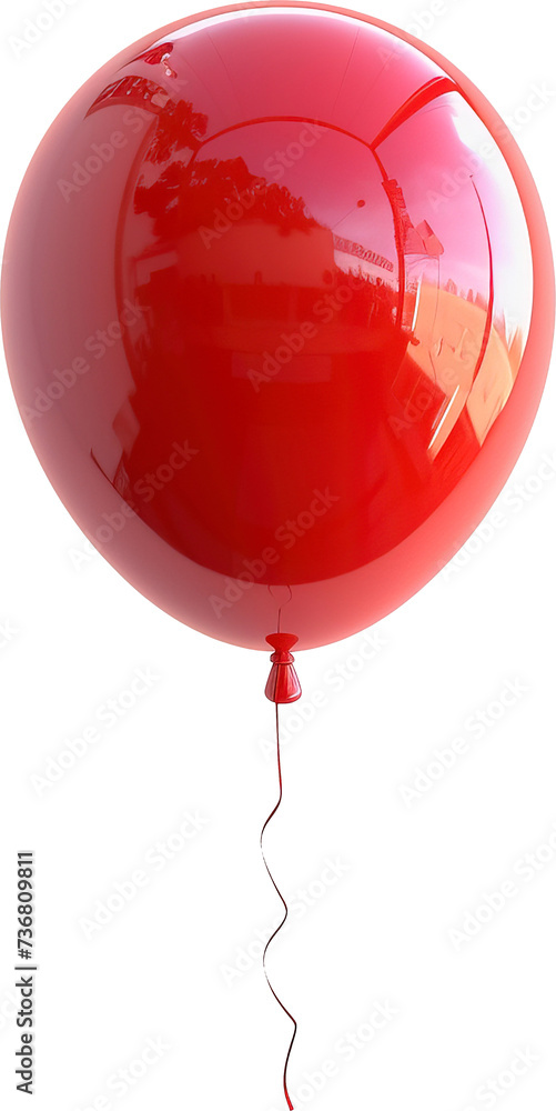 3d style red balloon isolated on transparent background. PNG Stock ...