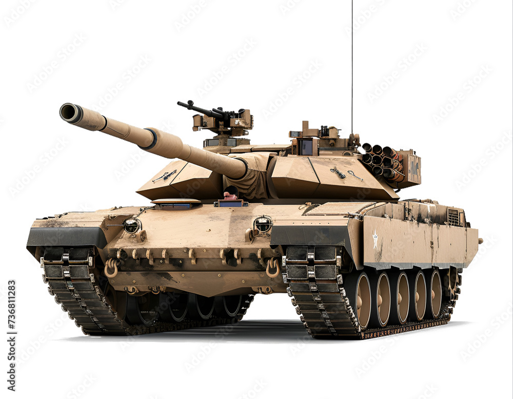 M1 Abrams tank, png isolated on transparent background