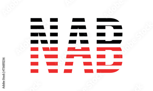 NAB three initial letter iconic line negative space minimal logo design vector template. monogram, abstract, wordmark, business, typography, minimalist, brand, company, flat, modern, unique, simple