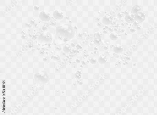 Beer foam isolated on transparent background. White soap froth texture with bubbles, seamless border, foamy frame. Sea or ocean wave, laundry cleaning detergent spume, realistic 3d vector illustration