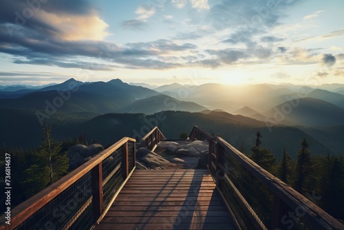 The breathtaking view from a mountain lookout © KerXing