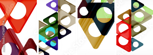 Abstract background set featuring captivating triangles. Harmonious blend of geometry and style, these designs bring modern flair
