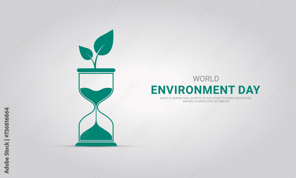 World Environment day, Save Environment save world, Creative Concept design for banner and poster. 3D illustration World Environment day, Save Environment save world, Creative Concept design for banner and poster. 3D illustration