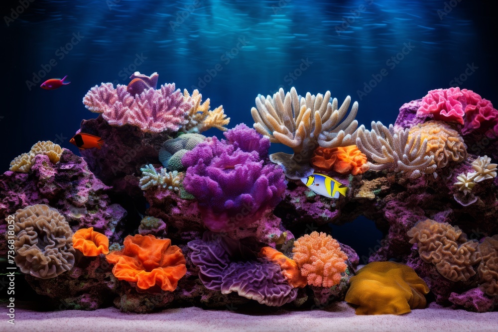 A serene and colorful coral garden