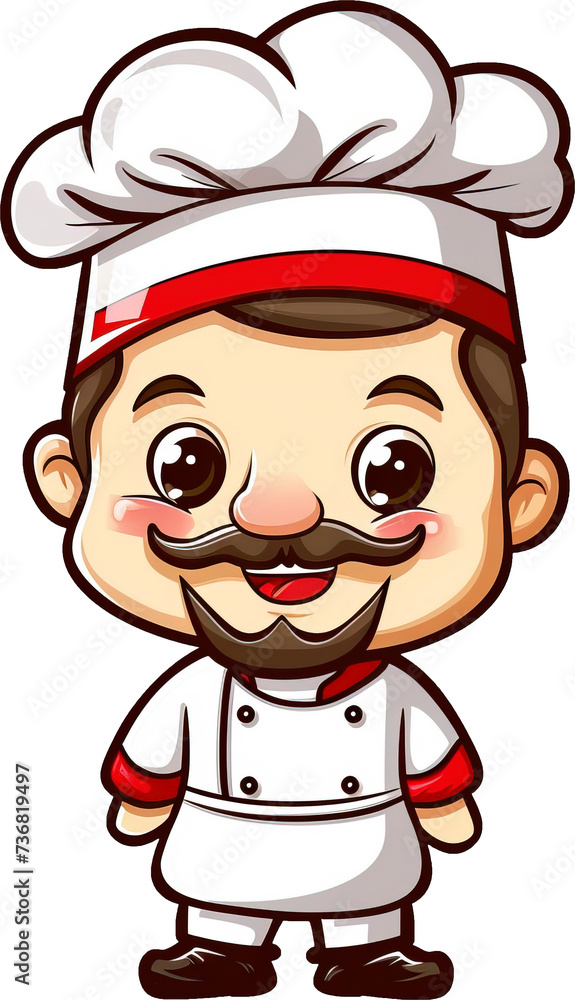 Cartoon style chef character isolated on transparent background. PNG Cartoon style chef character isolated on transparent background. PNG