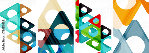 Abstract background set, showcasing a dynamic interplay of triangles. Fusion of modern design and geometric allure