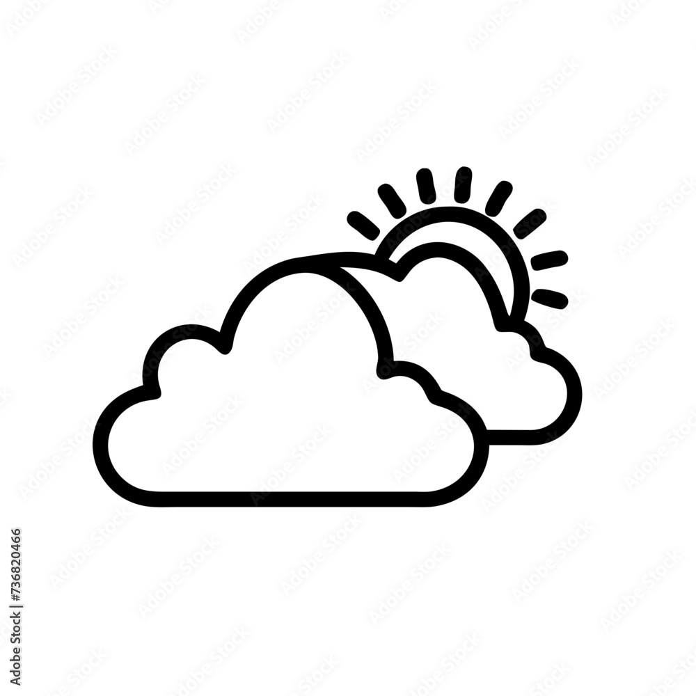 Weather line icon, cloud icon. Simple flat outline sign for web, forecast app. Weather line icon, cloud icon. Simple flat outline sign for web, forecast app.