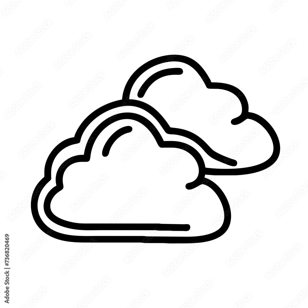 Weather line icon, cloud icon. Simple flat outline sign for web, forecast app. Weather line icon, cloud icon. Simple flat outline sign for web, forecast app.