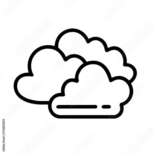 Weather line icon, cloud icon. Simple flat outline sign for web, forecast app. 